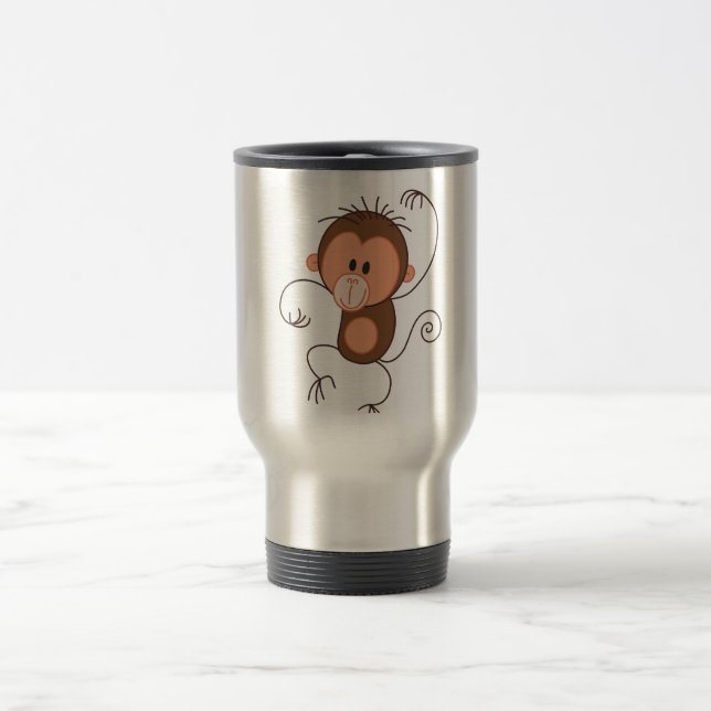 Cute Dancing Monkey Travel Mug (Center)