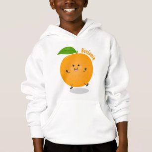 Cute dancing orange citrus fruit