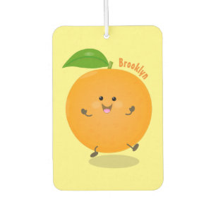 Cute dancing orange citrus fruit  air freshener