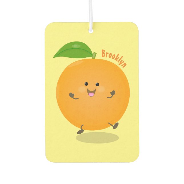 Cute dancing orange citrus fruit  air freshener (Front)