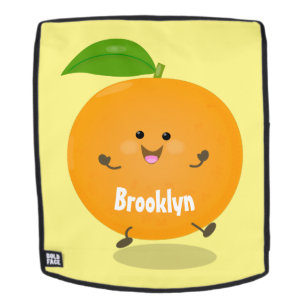 Cute dancing orange citrus fruit backpack
