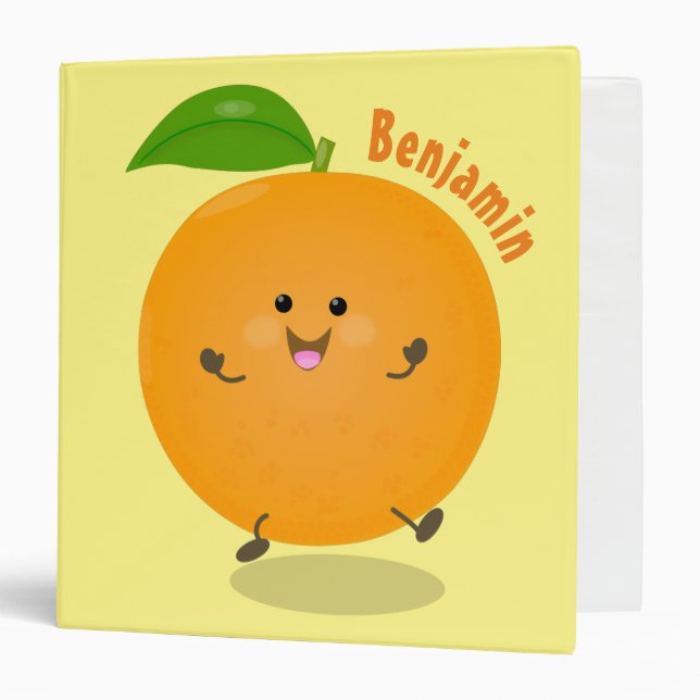 Cute dancing orange citrus fruit binder (Front/Inside)