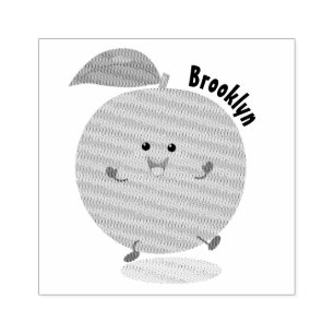 Cute dancing orange citrus fruit rubber stamp