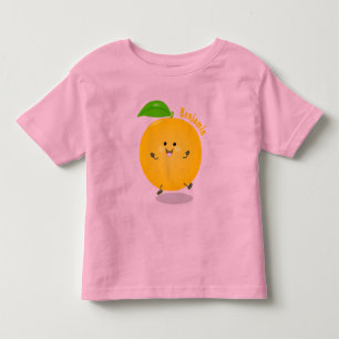 Cute dancing orange citrus fruit toddler t-shirt