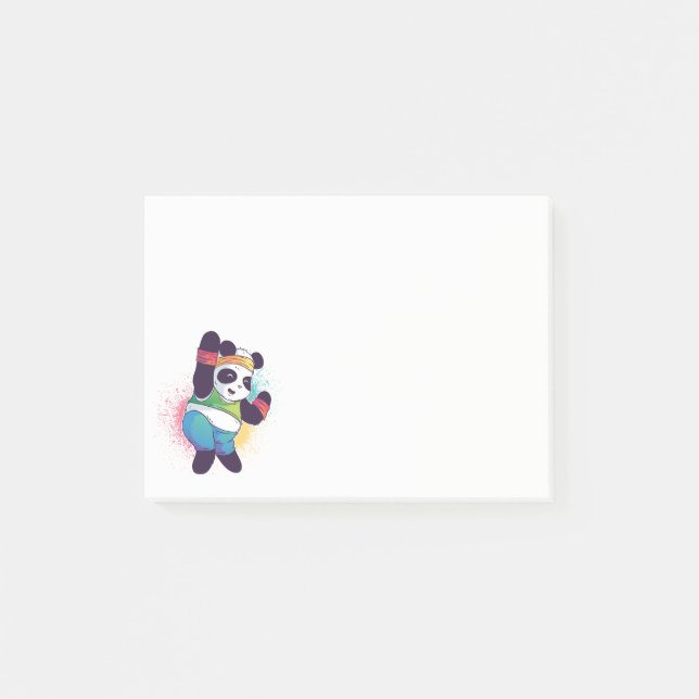 Cute Dancing Panda Bear Dance Exercise Workout Post-it Notes (Front)
