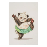 Cute Dancing Panda Poster | Funny Cartoon Wall Art