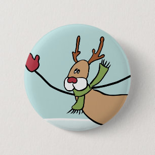 Cute Dancing Reindeer - Christmas 2 Inch Round Button
