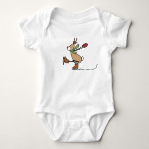 Cute Dancing Reindeer - Christmas Baby Bodysuit