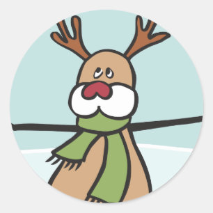 Cute Dancing Reindeer - Christmas Classic Round Sticker