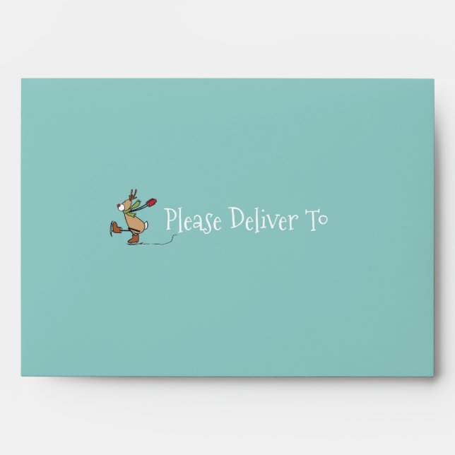 Cute Dancing Reindeer - Christmas Envelope (Front)