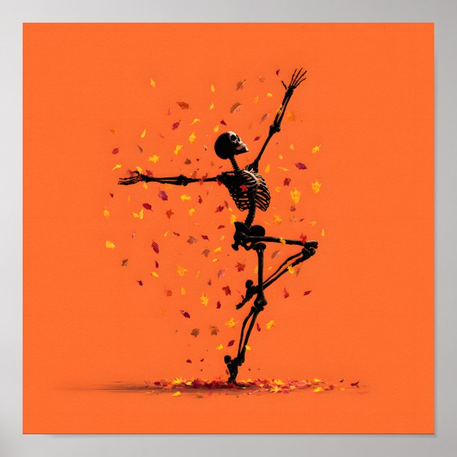 Cute Dancing Skeleton Poster (Front)