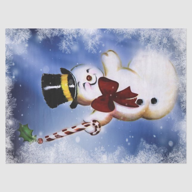 Cute dancing Snowman Tissue Paper (Front)
