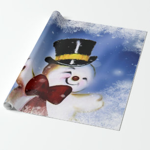Cute dancing Snowman Wrapping Paper