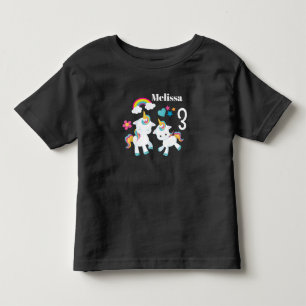 Cute Dancing Unicorns Magical Rainbow Birthday Toddler T-shirt