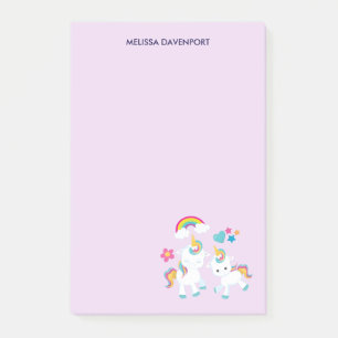Cute Dancing Unicorns Magical Rainbow & Stars Post-it Notes