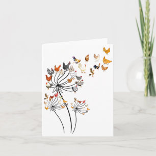 Cute Dandelion Chickens Lover Shirts For Women Gir Card