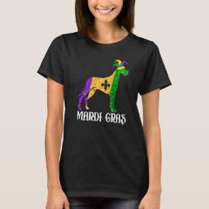 Cute Dane Dog Lover Mardi Gras Party Jester Mask P T-Shirt