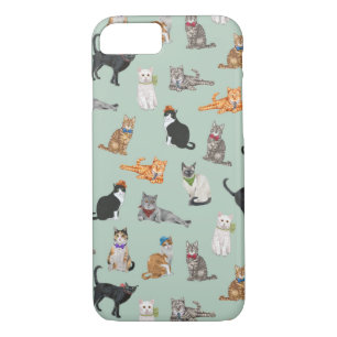 Cute Dapper Cats Pattern iPhone 8/7 Case