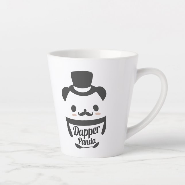 Cute Dapper Panda Wearing Top Hat Latte Mug (Right)