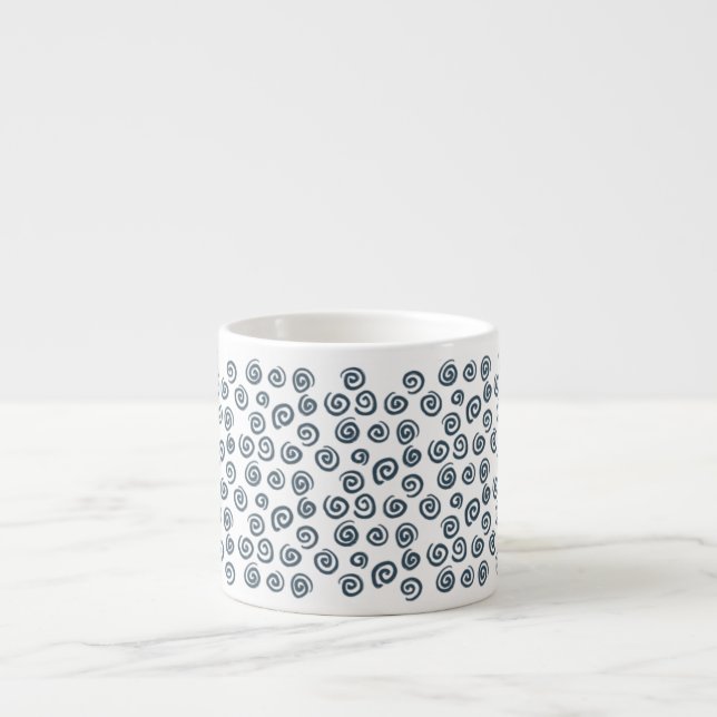Cute Dark Blue Spiral Pattern Specialty Mug (Front)