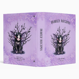 Cute Dark Fairy with Bat Wings. Binder