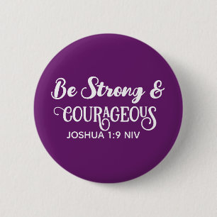 Cute Dark Purple Strong and Courageous Simple 2 Inch Round Button
