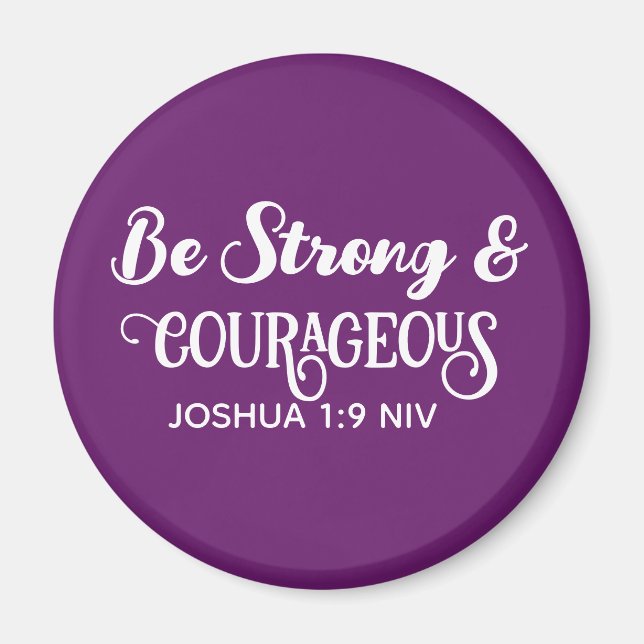 Cute Dark Purple Strong and Courageous Simple Magnet (Front)