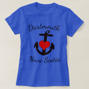 Cute Dartmouth Nova Scotia anchor heart custom T-Shirt