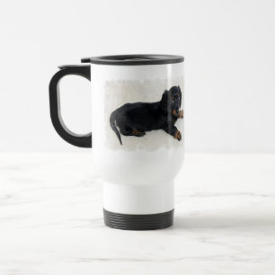 Cute Daschund Plastic Travel Mug