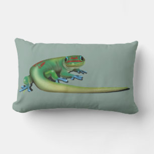 Cute Day Gecko ( the you talking to me? Look back) Lumbar Pillow