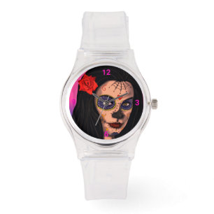 Cute Day of the Dead Gothic Girl Watch