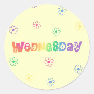 Cute Day Of The Week Wednesday Classic Round Sticker
