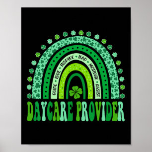 Cute Daycare Provider Rainbow St Patricks Day Poster