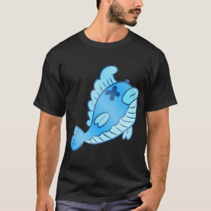 Cute Dead Blue Fish Cartoon – Funny Spooky Fish T-Shirt