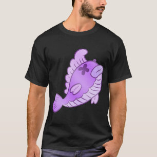 Cute Dead Purple Fish Cartoon – Funny Spooky Fis T-Shirt