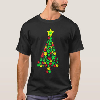 Cute December Tree  Paw Holiday Costume T-Shirt
