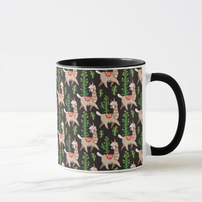 Cute Decorated Llamas Pattern Mug (Right)