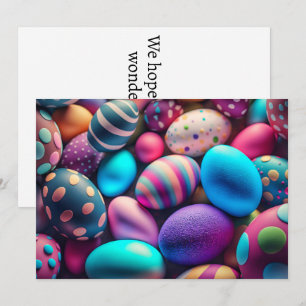 Cute Decorative Festive Easter Eggs Holiday Card