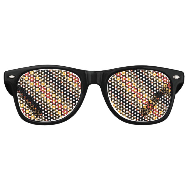 Cute decorative ukrainian floral patterns design retro sunglasses (Front)