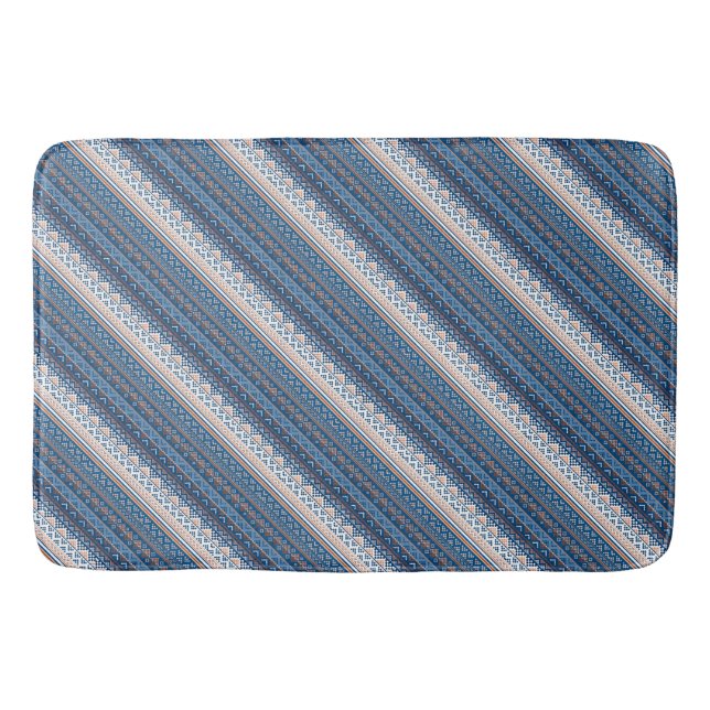 Cute decorative ukrainian patterns design bath mat (Front)