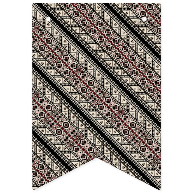 Cute decorative ukrainian patterns design bunting flags (First Flag)