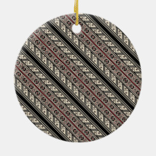 Cute decorative ukrainian patterns design ceramic ornament