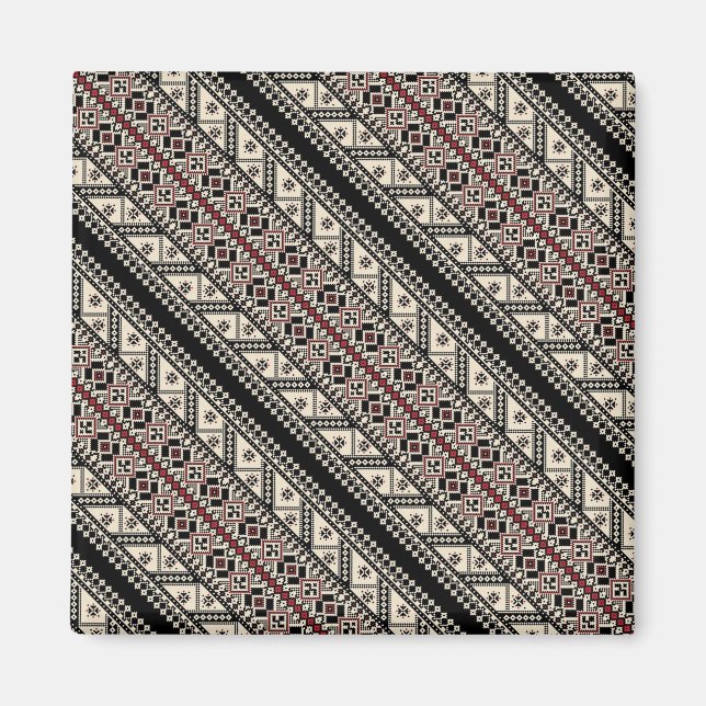 Cute decorative ukrainian patterns design magnet (Front)