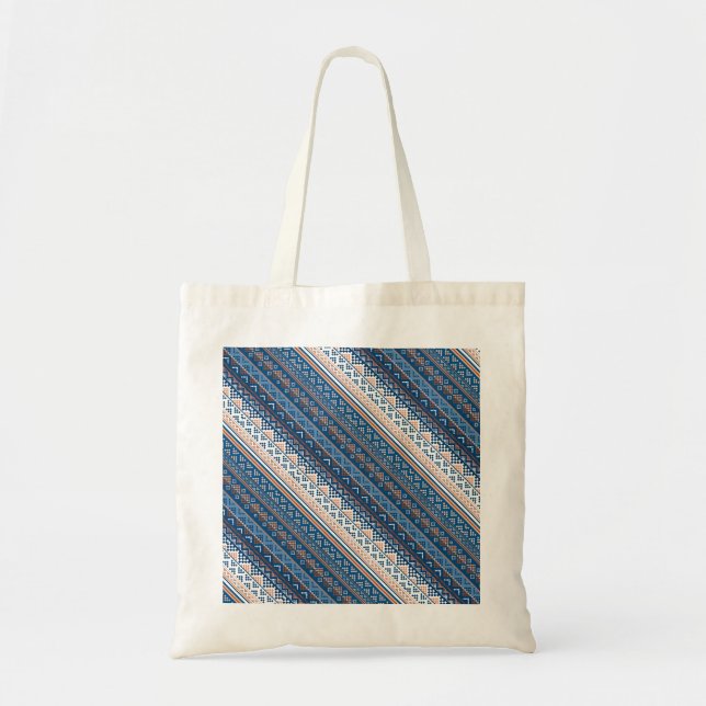 Cute decorative ukrainian patterns design tote bag (Front)