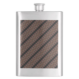 Cute decorative ukrainian stripes patterns hip flask