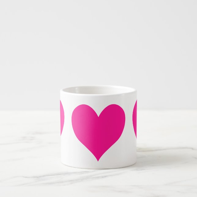 Cute Deep Pink Heart Espresso Cup (Front)