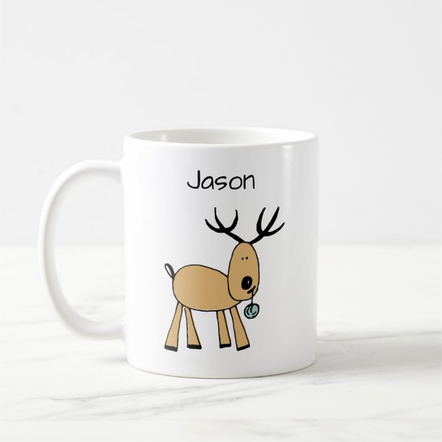 Cute Deer Add Your Name Coffee Mug (Left)