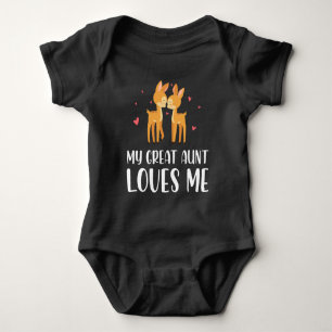 Cute Deer and Fawn My Great Aunt Loves Me Baby Bodysuit