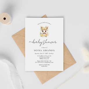 Cute Deer Animal Woodland Baby Shower Invitation