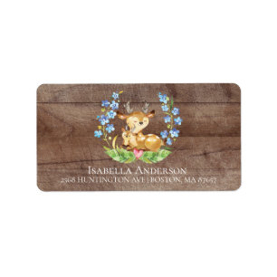 Cute Deer Boys Baby shower Étiquette de adresse